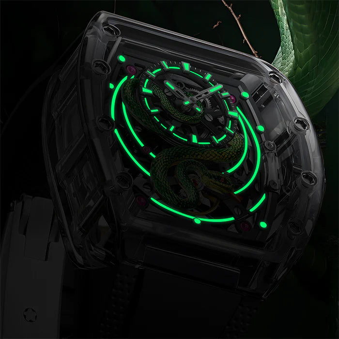 BG6004-R2 Black Crystal Series Automatic Watch