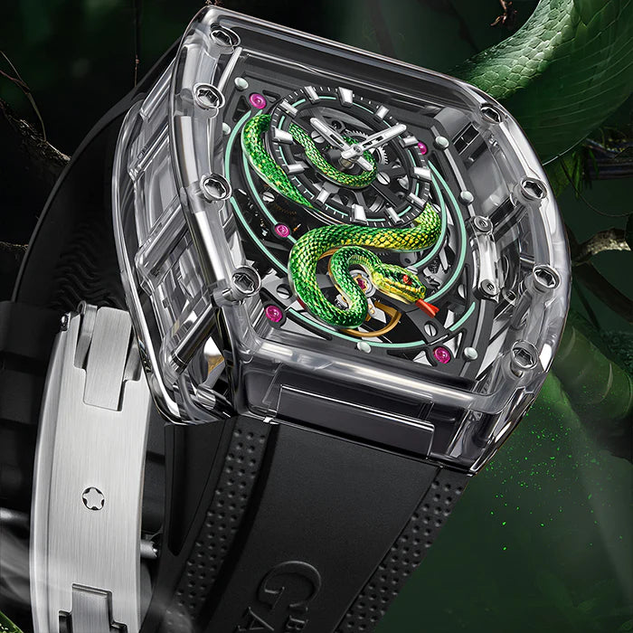 BG6004-R2 Black Crystal Series Automatic Watch