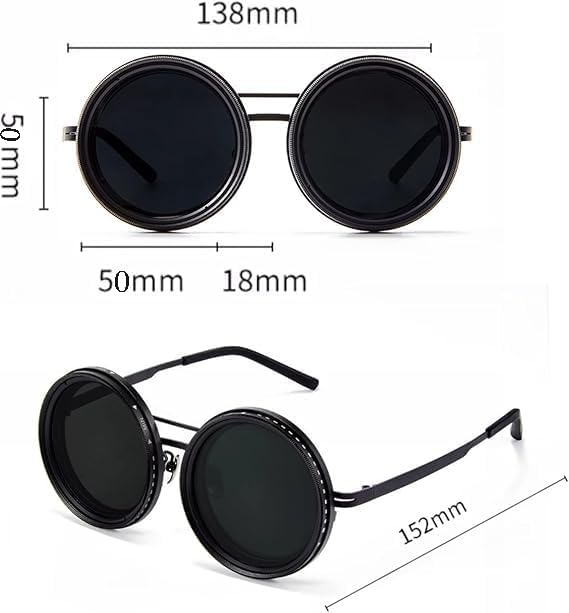 Scizor Adjustable Sunglasses Twist Round SunglassesAdjustable Brightness ND filter, adaptive Sunglasses,1-9 Levels for outdoors Eyewear with Adjustable fit