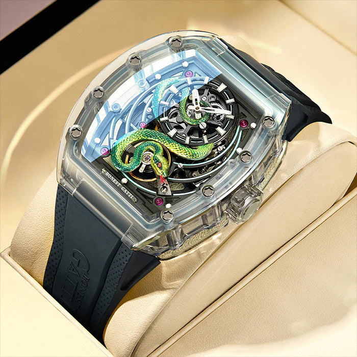 BG6004-R2 Black Crystal Series Automatic Watch